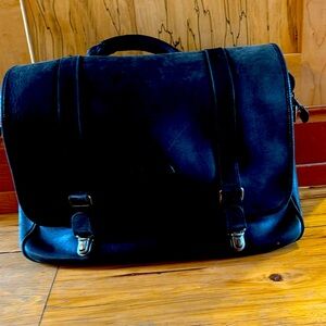 Eddie Bauer, black leather briefcase/computer bag